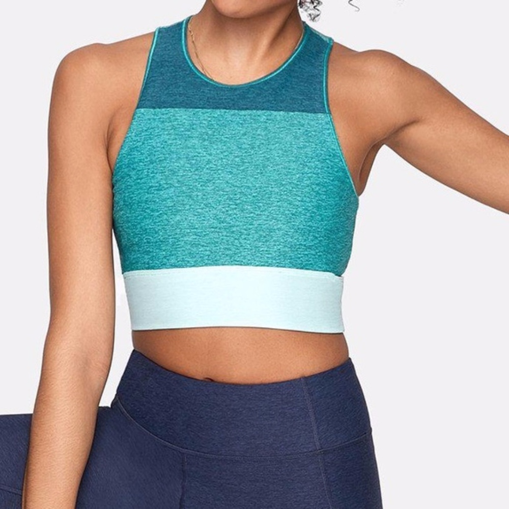 NEW Outdoor Voices Tri-Tone Slashback Crop Top XS